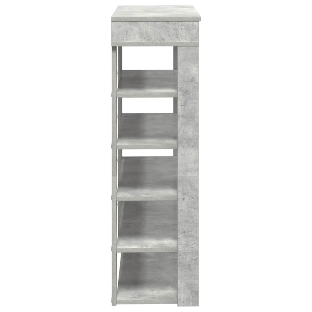 Produktbild för Skohylla betonggrå 80x30x98 cm konstruerat trä