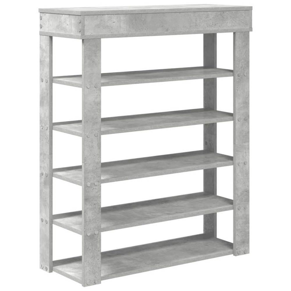 Produktbild för Skohylla betonggrå 80x30x98 cm konstruerat trä