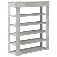 Produktbild för Skohylla betonggrå 80x30x98 cm konstruerat trä