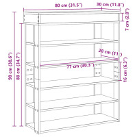 Produktbild för Skohylla betonggrå 80x30x98 cm konstruerat trä
