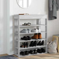 Produktbild för Skohylla grå sonoma 80x30x98 cm konstruerat trä