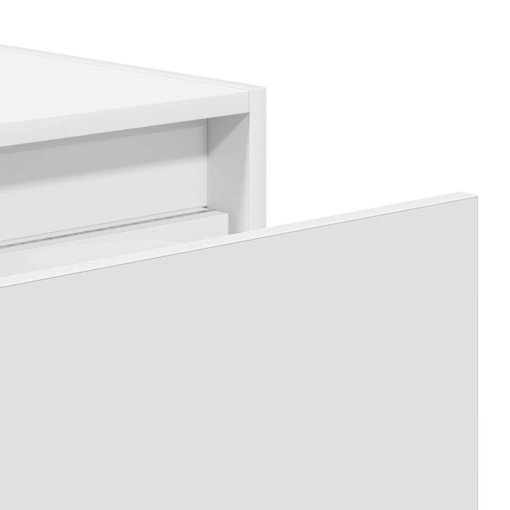 Produktbild för Väggmonterade sängbord med LED-lampor 2 st vit
