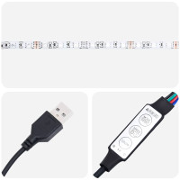 Produktbild för Väggmonterade sängbord med LED-lampor 2 st vit