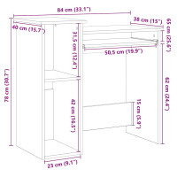 Produktbild för Skrivbord med hyllor vit 84x40x78 cm konstruerat trä