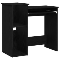 Produktbild för Skrivbord med hyllor svart 84x40x78 cm konstruerat trä