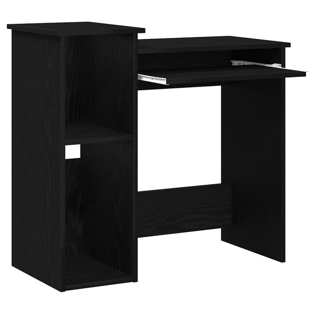 Produktbild för Skrivbord med hyllor svart 84x40x78 cm konstruerat trä