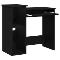 Produktbild för Skrivbord med hyllor svart 84x40x78 cm konstruerat trä