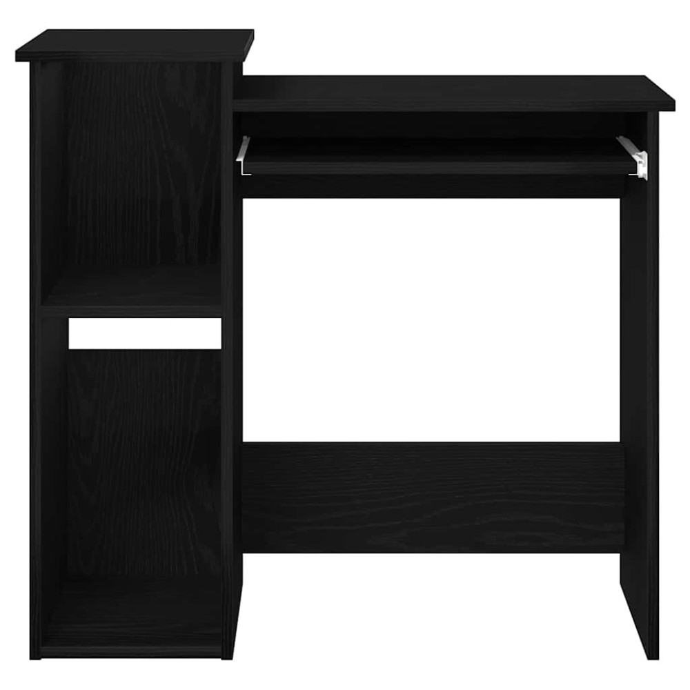 Produktbild för Skrivbord med hyllor svart 84x40x78 cm konstruerat trä