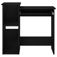 Produktbild för Skrivbord med hyllor svart 84x40x78 cm konstruerat trä