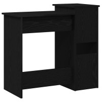 Produktbild för Skrivbord med hyllor svart 84x40x78 cm konstruerat trä