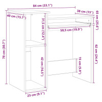 Produktbild för Skrivbord med hyllor svart 84x40x78 cm konstruerat trä