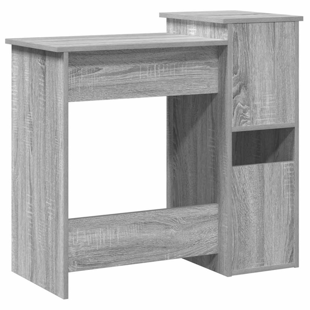 Produktbild för Skrivbord med hyllor grå sonoma 84x40x78 cm konstruerat trä