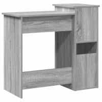 Produktbild för Skrivbord med hyllor grå sonoma 84x40x78 cm konstruerat trä