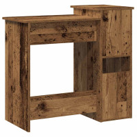 Produktbild för Skrivbord med hyllor åldrat trä 84x40x78 cm konstruerat trä