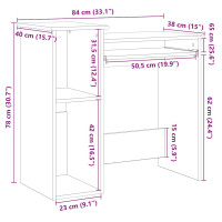 Produktbild för Skrivbord med hyllor åldrat trä 84x40x78 cm konstruerat trä