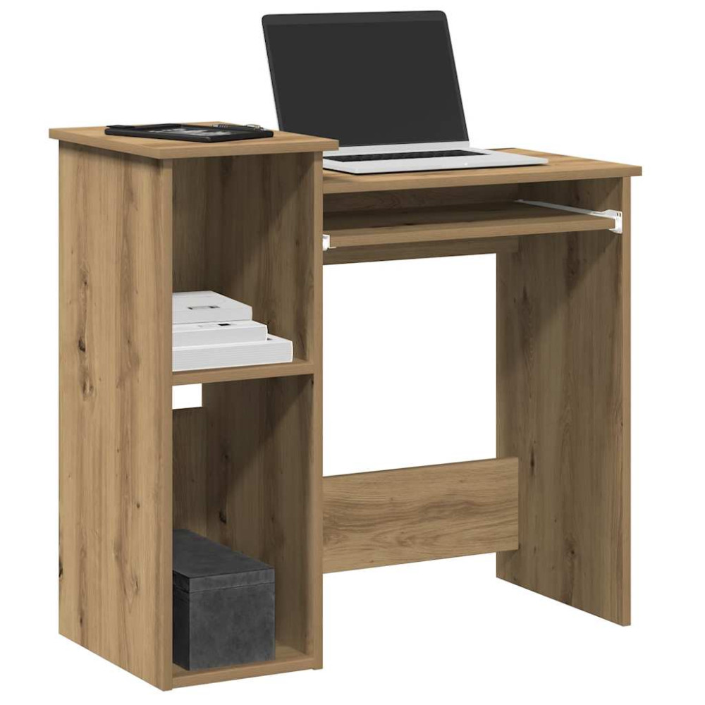 Produktbild för Skrivbord med hyllor artisan ek 84x40x78 cm konstruerat trä