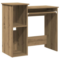 Produktbild för Skrivbord med hyllor artisan ek 84x40x78 cm konstruerat trä