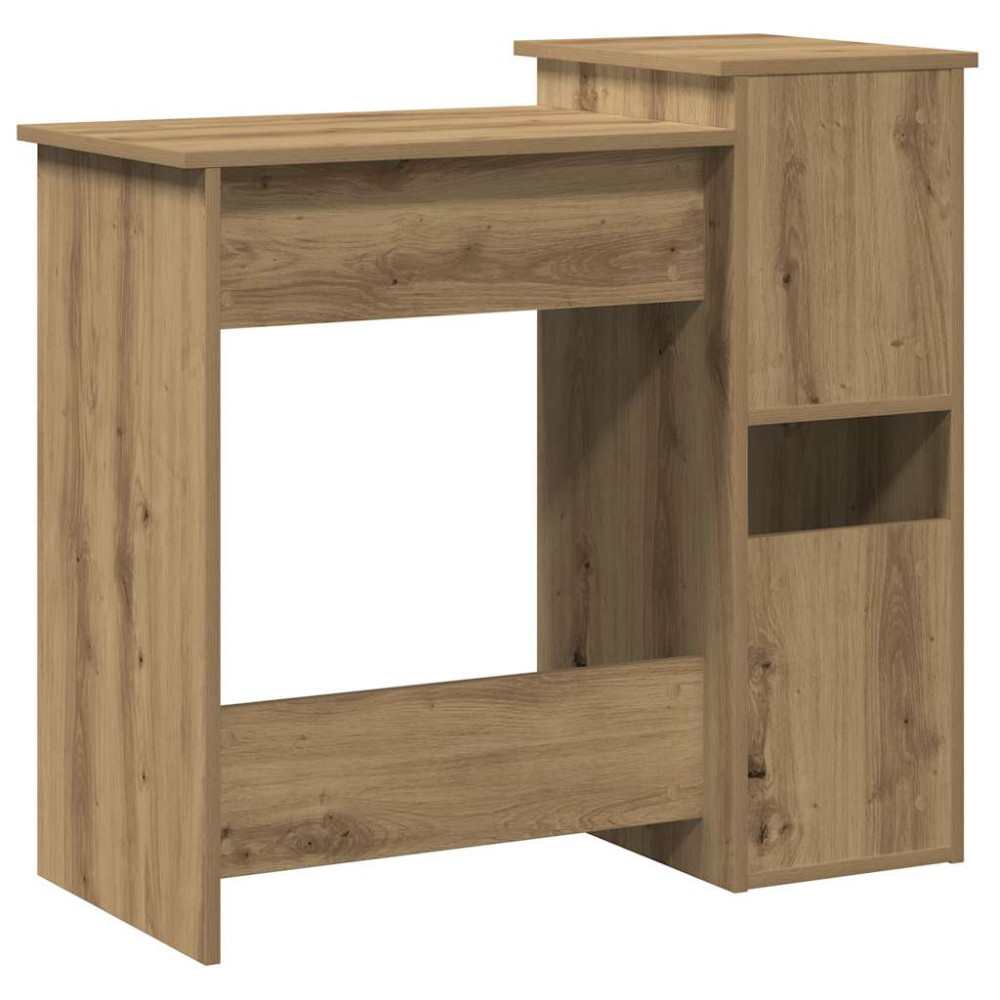 Produktbild för Skrivbord med hyllor artisan ek 84x40x78 cm konstruerat trä