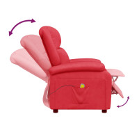 Produktbild för Massagefåtölj röd konstläder