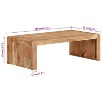 Produktbild för Soffbord 110x55x35 cm massivt akaciaträ