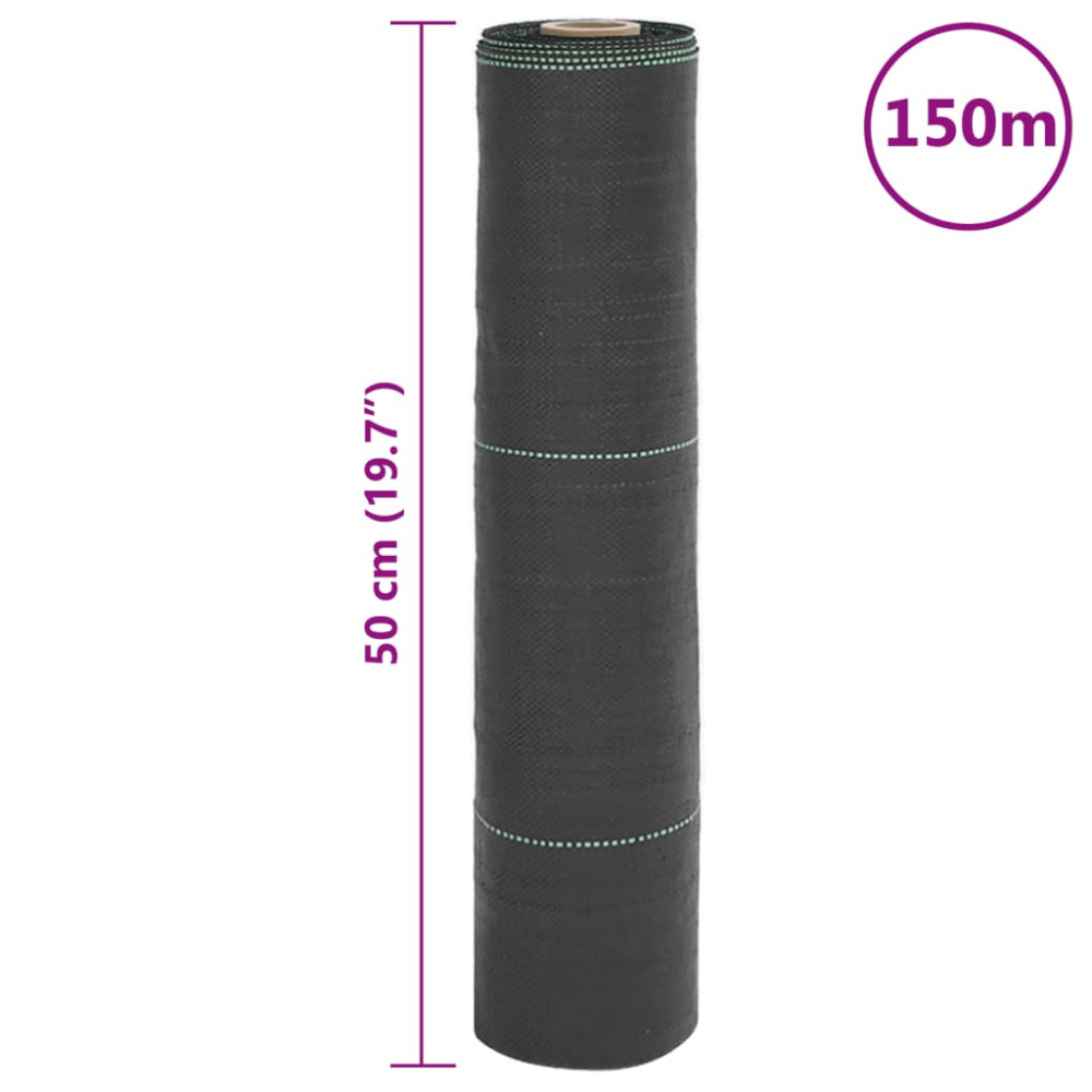 Produktbild för Ogräsmatta svart 0,5x150 m PP