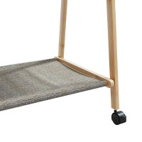 Produktbild för Klädställ med hyllor och hjul 132x45,5x155,5 cm bambu