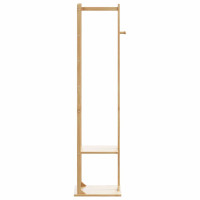 Produktbild för Klädhängare med krokar och hyllor 38,5x30x156 cm bambu