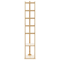 Produktbild för Klädhängare med krokar och hyllor 38,5x30x156 cm bambu