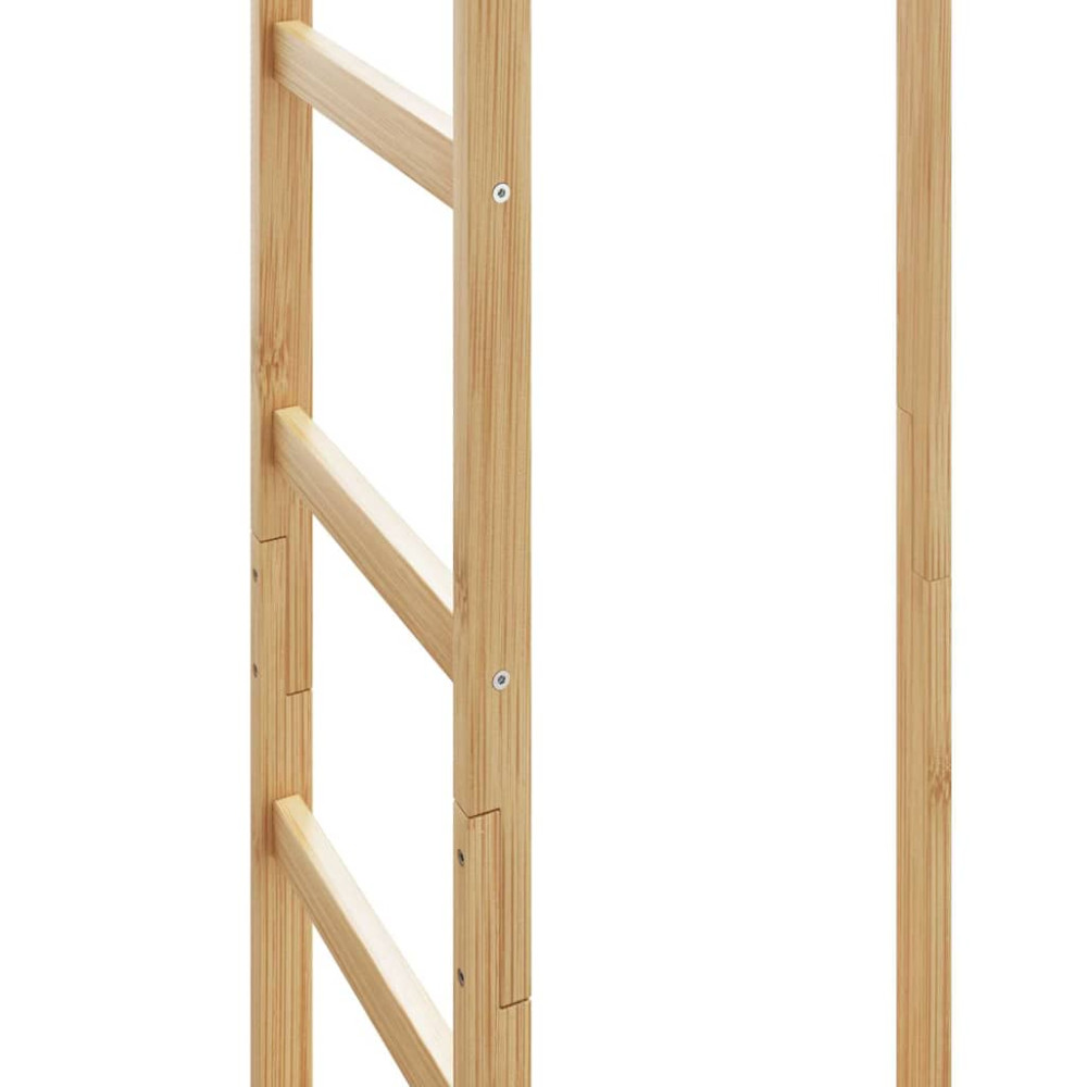 Produktbild för Klädhängare med krokar och hyllor 38,5x30x156 cm bambu