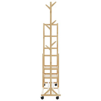 Produktbild för Klädställ med hyllor och hjul 100x38x175,5 cm bambu