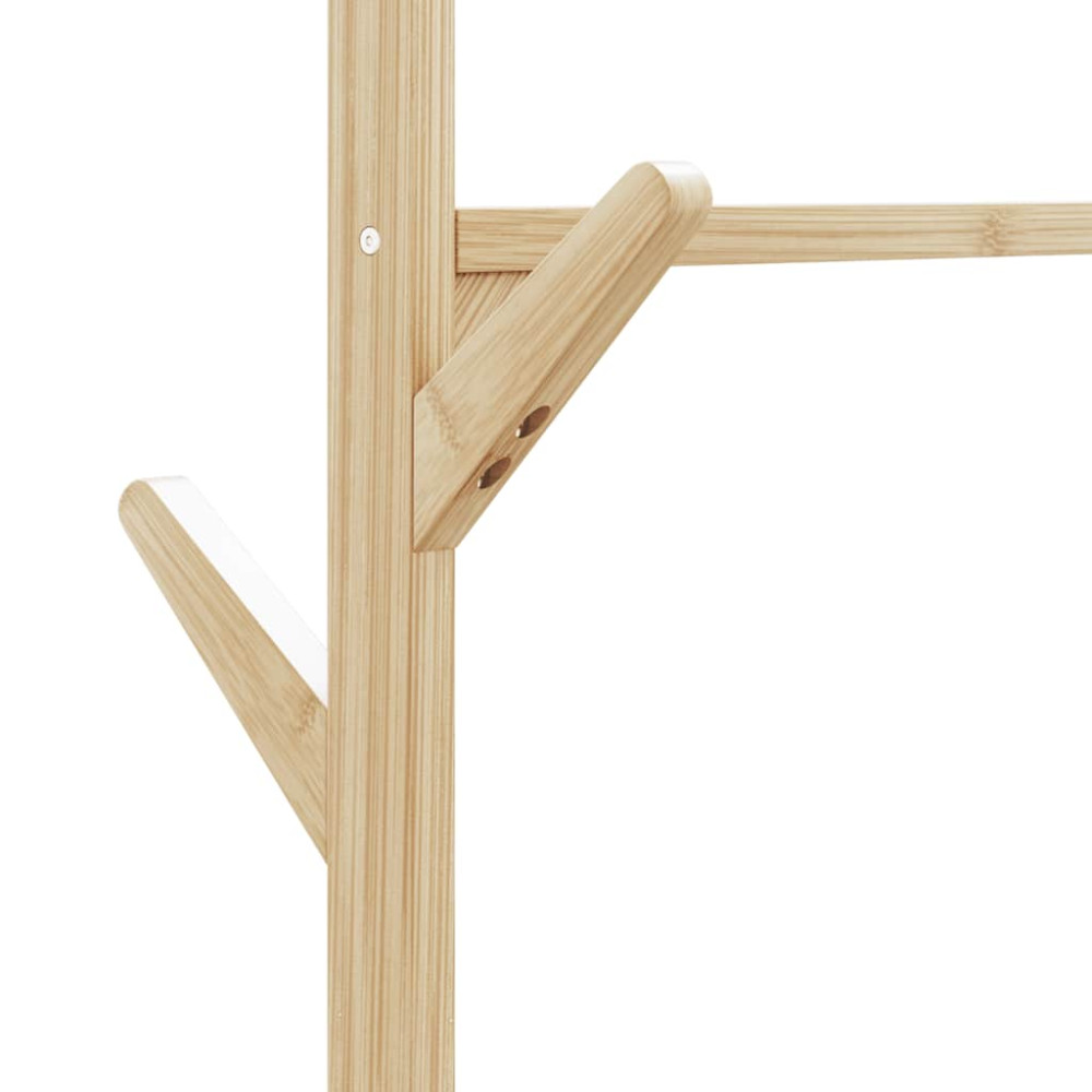 Produktbild för Klädställ med hyllor och hjul 100x38x175,5 cm bambu