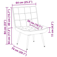 Produktbild för Vilstol mörkgrå 64x74x84 cm sammet