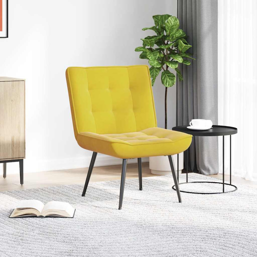 Produktbild för Vilstol gul 64x74x84 cm sammet