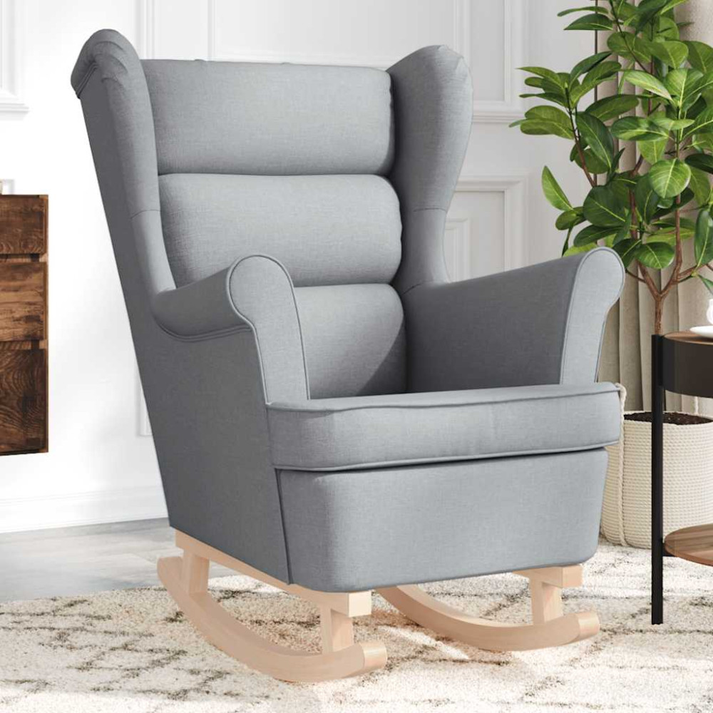 Produktbild för Gungstol ljusgrå 74x90x102 cm tyg