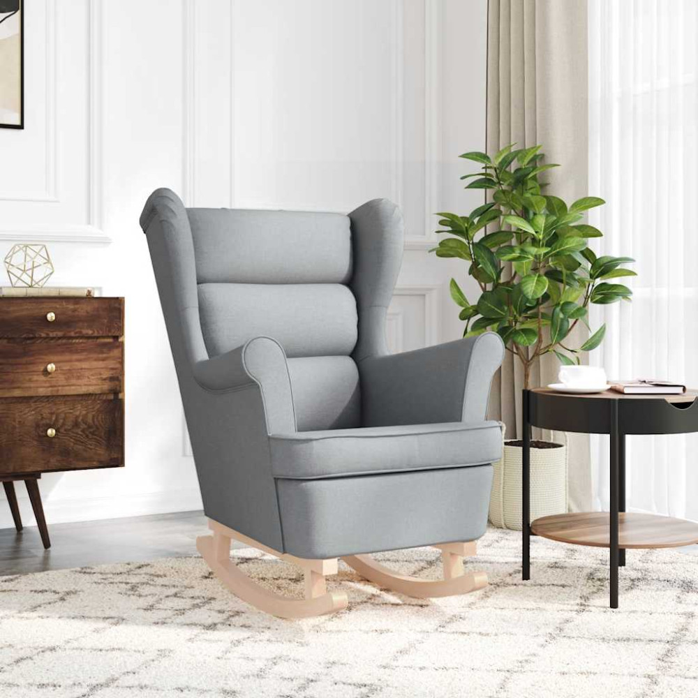 Produktbild för Gungstol ljusgrå 74x90x102 cm tyg