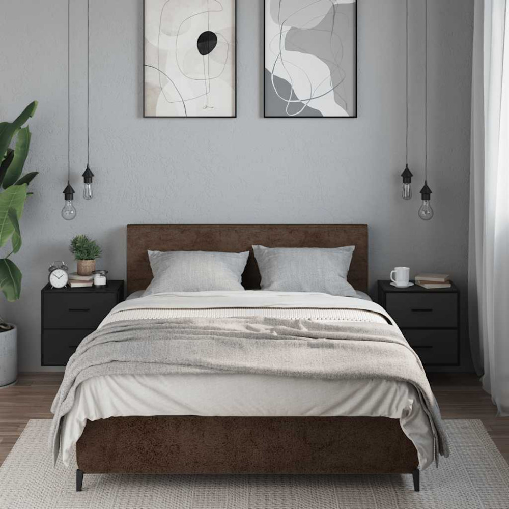 Produktbild för Väggmonterade sängbord 2 st svart 40x31x39,5 cm