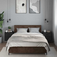 Produktbild för Väggmonterade sängbord 2 st svart 40x31x39,5 cm