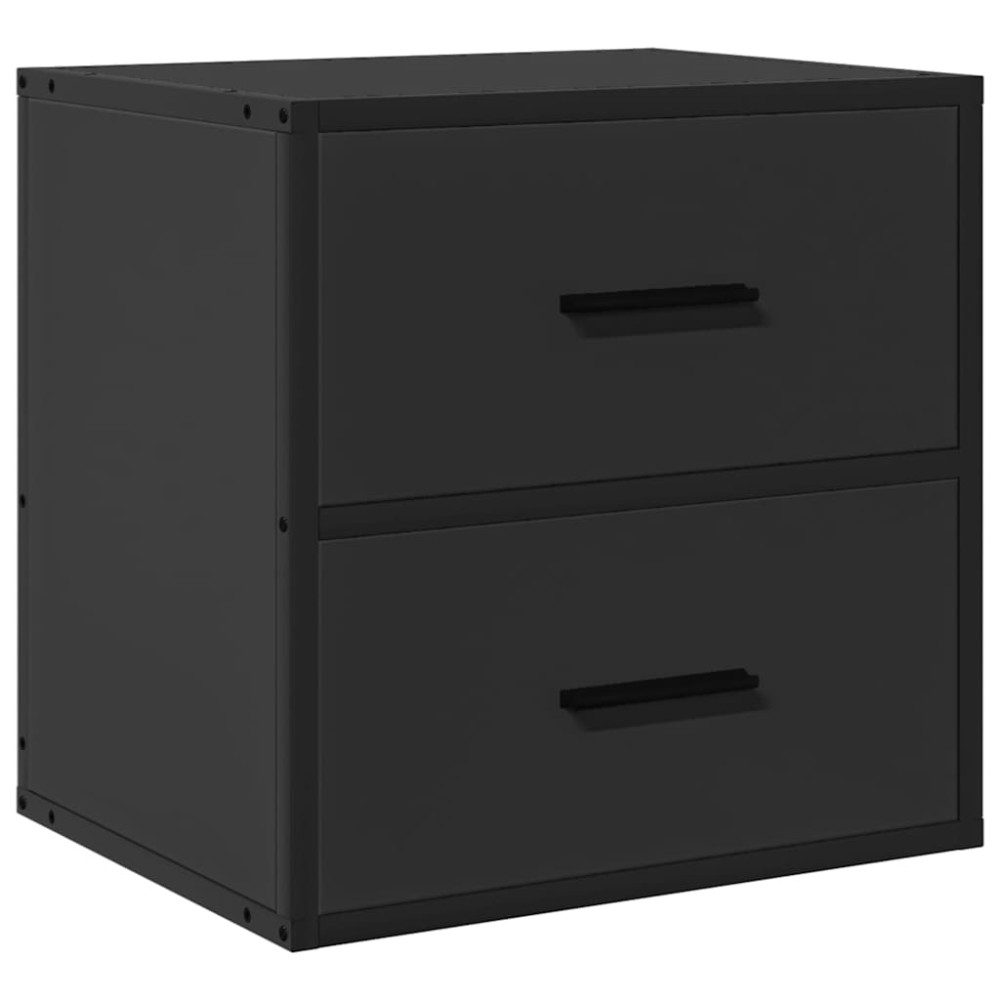 Produktbild för Väggmonterade sängbord 2 st svart 40x31x39,5 cm
