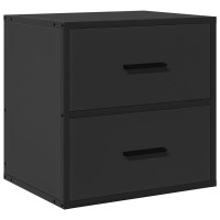 Produktbild för Väggmonterade sängbord 2 st svart 40x31x39,5 cm