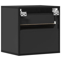 Produktbild för Väggmonterade sängbord 2 st svart 40x31x39,5 cm