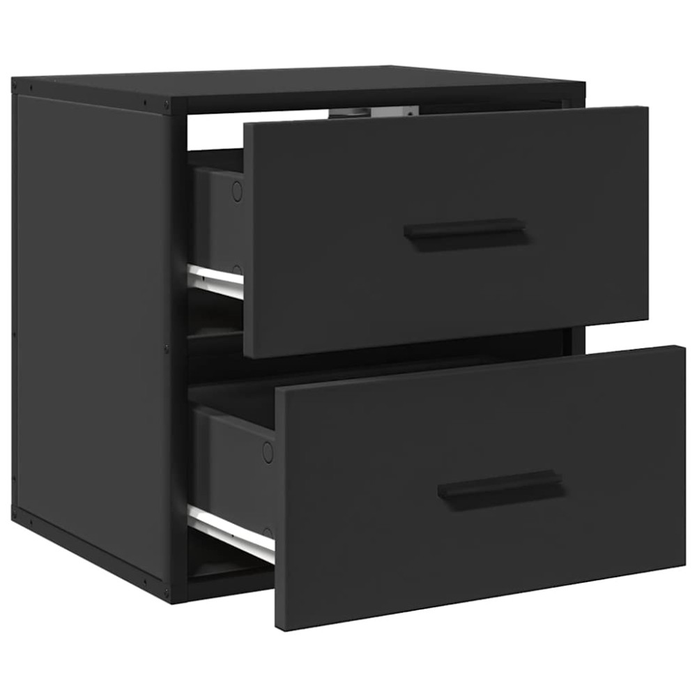 Produktbild för Väggmonterade sängbord 2 st svart 40x31x39,5 cm