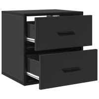 Produktbild för Väggmonterade sängbord 2 st svart 40x31x39,5 cm