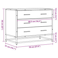 Produktbild för Lådskåp rökfärgad ek 70x41x56 cm konstruerat trä