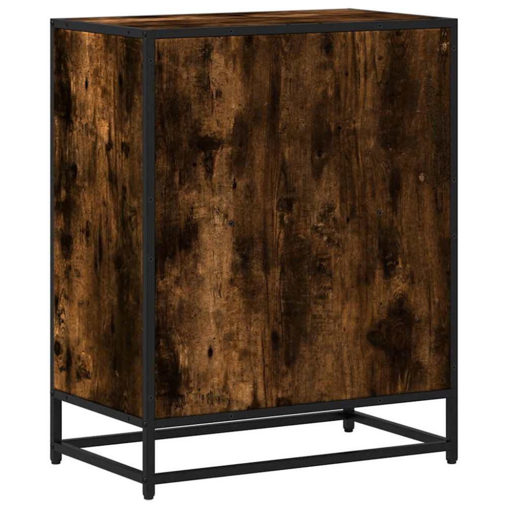 Produktbild för Bokhylla rökfärgad ek 60x35x76 cm konstruerat trä