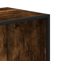 Produktbild för Bokhylla rökfärgad ek 60x35x76 cm konstruerat trä