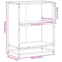 Produktbild för Bokhylla rökfärgad ek 60x35x76 cm konstruerat trä