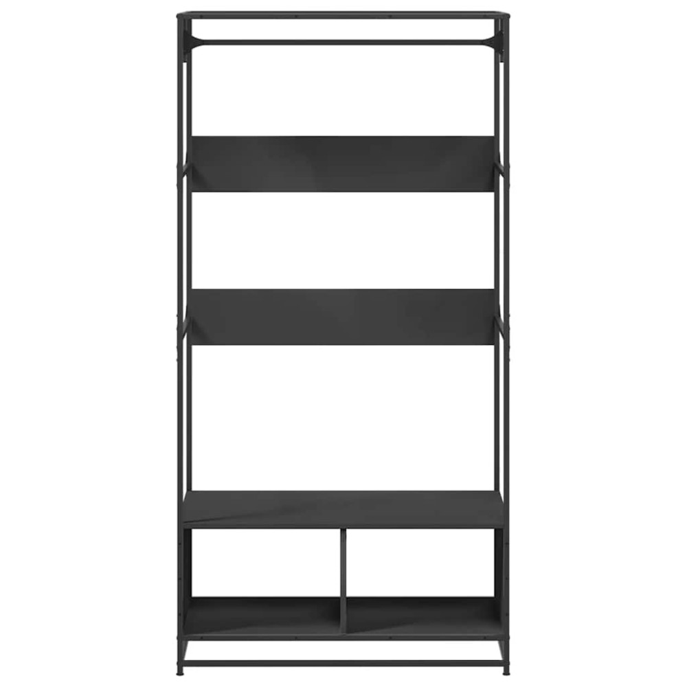 Produktbild för Garderob svart 90x50x180 cm konstruerat trä