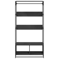Produktbild för Garderob svart 90x50x180 cm konstruerat trä