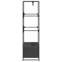 Produktbild för Garderob svart 90x50x180 cm konstruerat trä
