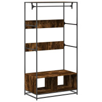 Produktbild för Garderob rökfärgad ek 90x50x180 cm konstruerat trä